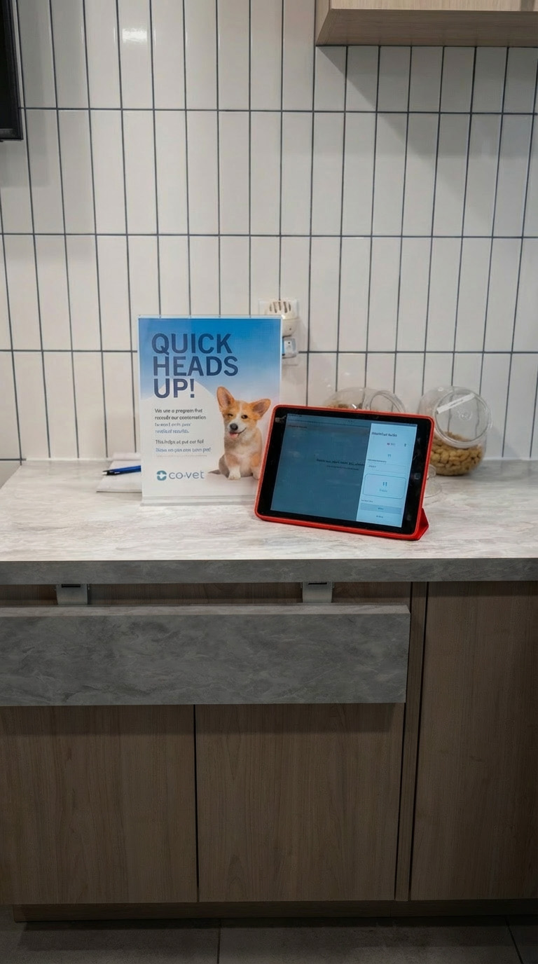 Veterinarian caring for a pet in a modern clinic